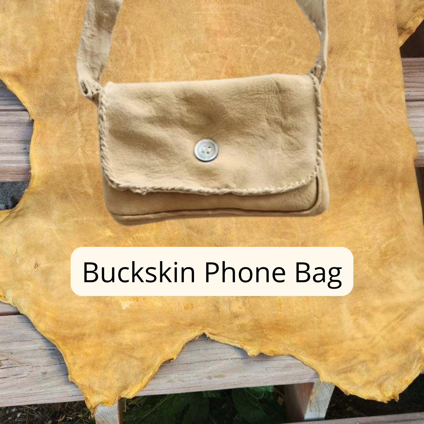 Brain Tanned Buckskin Phone Bag